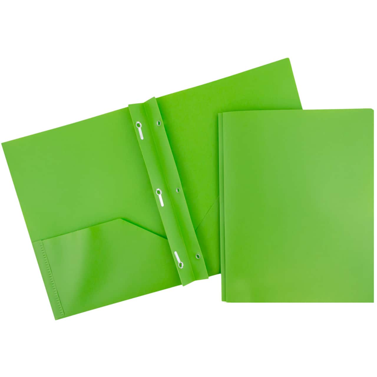JAM Paper 9.5" x 11" Plastic 2 Pocket School POP Folders with Clasps, 6ct.